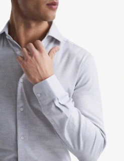 Reiss Belief Cotton-twill Flannel Shirt 11 Reiss Belief Cotton-twill Flannel Shirt -Metro Style Shop R03919954 GREYMELANGE ALT04