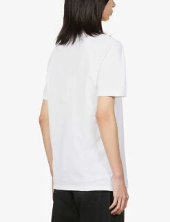 Alexander McQueen Logo-tape Harness Cotton Polo Shirt -Metro Style Shop R03929359 WHITE ALT03