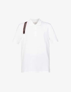 Alexander McQueen Logo-tape Harness Cotton Polo Shirt