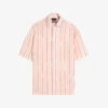 Ted Baker Hillma Striped Regular-fit Cotton-blend Shirt 2 Ted Baker Hillma Striped Regular-fit Cotton-blend Shirt -Metro Style Shop R03939827 PINK M