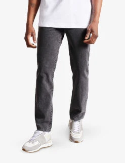 Ted Baker Sutton Brand-patch Slim-fit Cotton-blend Denim Jeans -Metro Style Shop R03939848 GREY ALT02