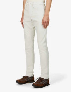 FRAME L’homme Slim-fit Slim-leg Stretch-woven Trousers -Metro Style Shop R03946242 MILKBEIGE ALT02