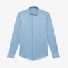 Reiss Nate Curved-hem Slim-fit Cotton-blend Shirt 2 Reiss Nate Curved-hem Slim-fit Cotton-blend Shirt -Metro Style Shop R03955439 SOFTBLUE M