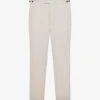 Reiss Kin Straight-leg Mid-rise Linen Trousers -Metro Style Shop R03962211 STONE M