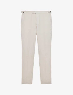Reiss Kin Straight-leg Mid-rise Linen Trousers