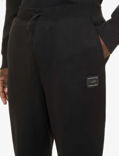 Hugo Leisure Logo-print Stretch-cotton Blend Jogging Bottoms -Metro Style Shop R03962937 BLACK ALT04