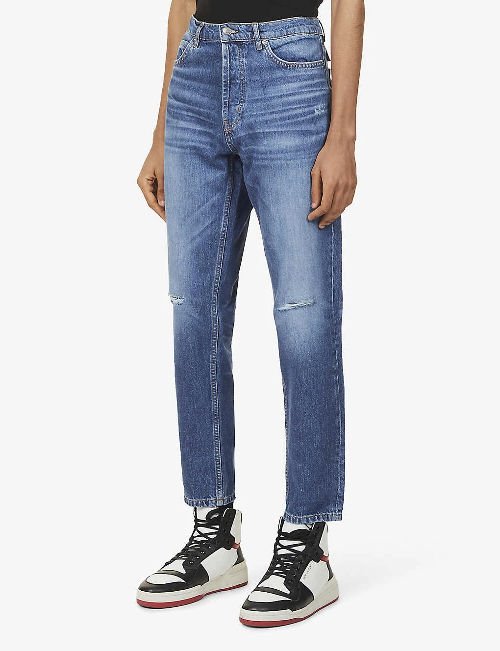 Hugo Regular-fit Tapered Cotton And Recycled Cotton-blend Jeans 5 Hugo Regular-fit Tapered Cotton And Recycled Cotton-blend Jeans - Image 3