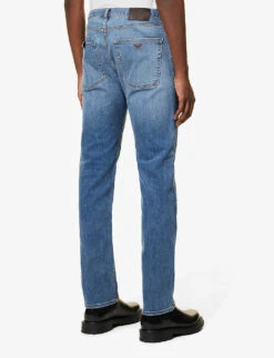 Emporio Armani Regular-fit Straight-leg&nbsp;stretch-denim Jeans -Metro Style Shop R03981651 DENIMBLUCH ALT03