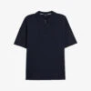 Ted Baker Speysid Striped Zip-neck Cotton Polo Shirt -Metro Style Shop R03998367 NAVY M