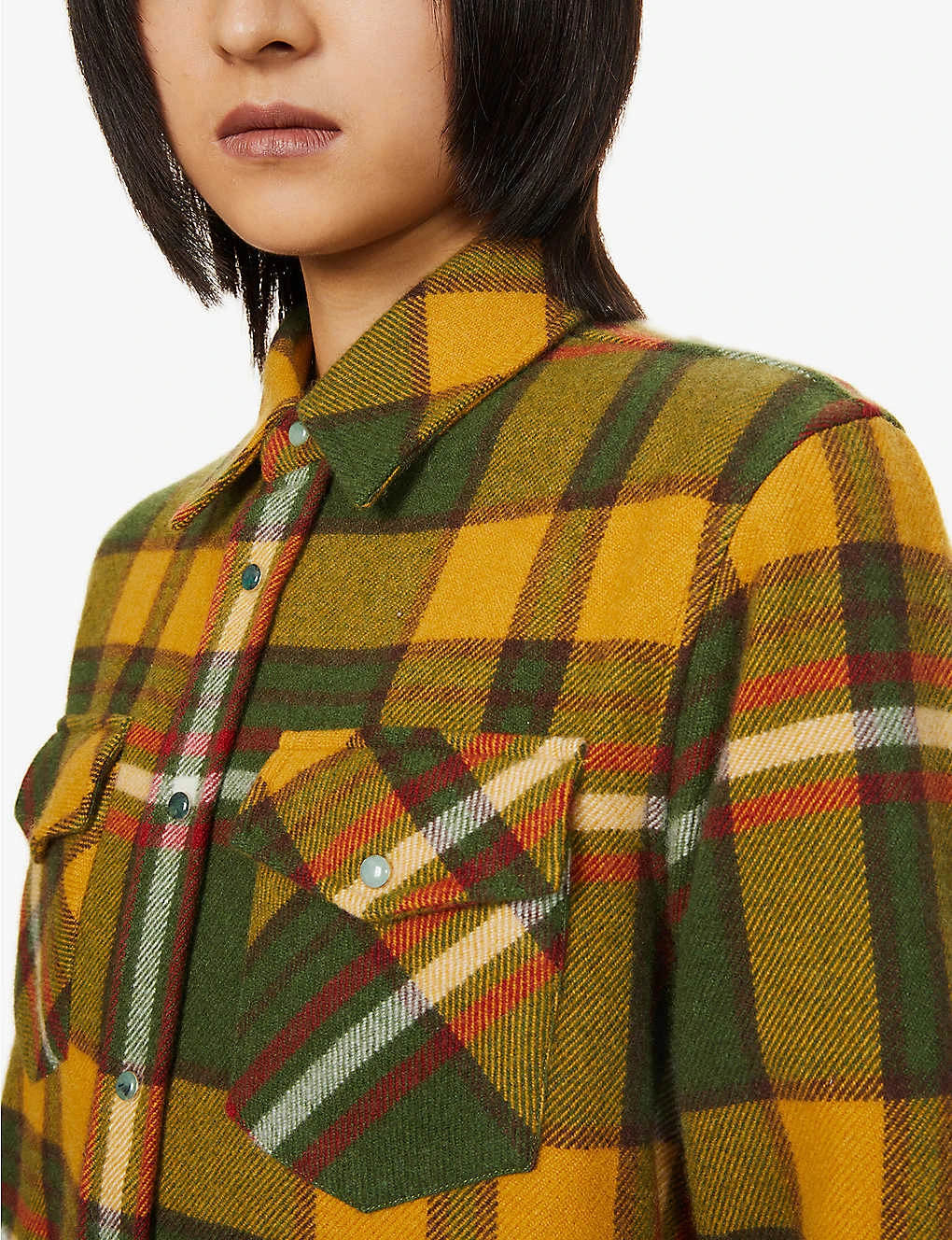 Unisex Emerald Checked Cashmere Shirt 8 Unisex Emerald Checked Cashmere Shirt - Image 6