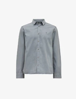 AllSaints Ramskull-embroidered Regular-fit Cotton Shirt