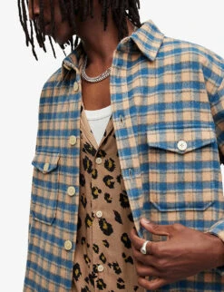 AllSaints Adria Oversized Checked Woven Shirt 11 AllSaints Adria Oversized Checked Woven Shirt -Metro Style Shop R04002974 PINK ALT04