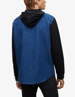 Hugo Leisure Chest-pocket Denim And Jersey Shirt -Metro Style Shop R04012172 LIGHTPASTELBLUE ALT03