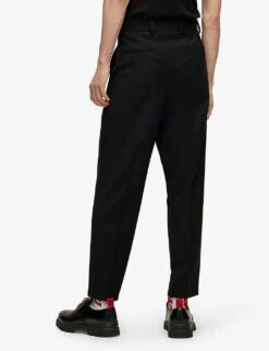 Hugo Slim-fit Straight-leg Stretch Wool-blend Trousers -Metro Style Shop R04053426 BLACK ALT03