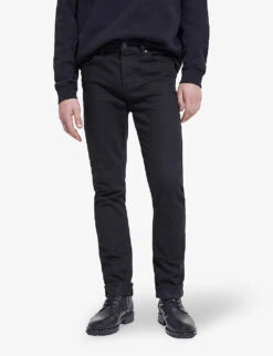 THE KOOPLES Contrast-stitching Slim-fit Stretch-cotton Jeans -Metro Style Shop R04058863 BLA01 ALT02