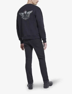 THE KOOPLES Contrast-stitching Slim-fit Stretch-cotton Jeans -Metro Style Shop R04058863 BLA01 ALT03