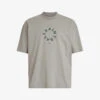 AllSaints Tierra Brand-print Organic Cotton-jersey T-shirt 2 AllSaints Tierra Brand-print Organic Cotton-jersey T-shirt -Metro Style Shop R04066661 SOFTGREEN M