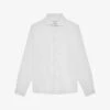 Reiss Belief Slim-fit Cotton Flannel Shirt -Metro Style Shop R04068113 WHITE M