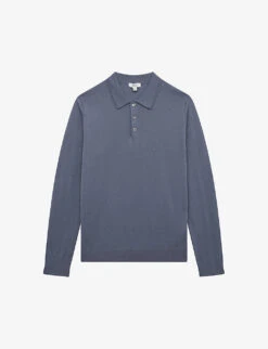 Reiss Trafford Long-sleeve Wool Polo Shirt