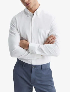 Reiss Greenwich Slim-fit Long-sleeve Cotton Shirt -Metro Style Shop R04070736 WHITE ALT02