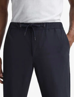 Reiss Flip Slim-fit Drawstring-waist Stretch-woven Trousers -Metro Style Shop R04075231 NAVY ALT04