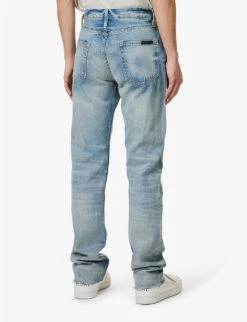 Fear Of God Eternal Faded-wash Brand-patch Straight-leg Jeans -Metro Style Shop R04075939 5YEARINDIGO ALT03