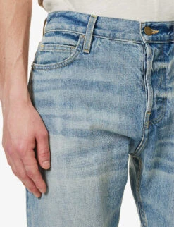Fear Of God Eternal Faded-wash Brand-patch Straight-leg Jeans -Metro Style Shop R04075939 5YEARINDIGO ALT04