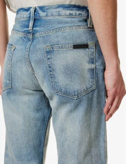 Fear Of God Eternal Faded-wash Brand-patch Straight-leg Jeans -Metro Style Shop R04075939 5YEARINDIGO ALT05