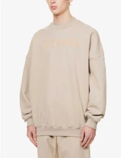 Fear Of God Eternal Brand-patch Relaxed-fit Cotton-jersey Sweatshirt 10 Fear Of God Eternal Brand-patch Relaxed-fit Cotton-jersey Sweatshirt -Metro Style Shop R04075967 DUSTYBEIGE ALT02