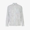 AllSaints Formentera Striped Cotton-blend Shirt -Metro Style Shop R04080286 LIGHTGREY M