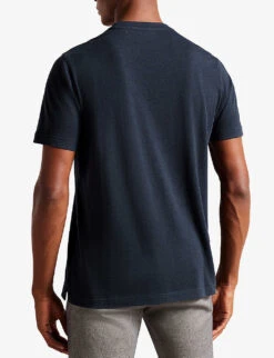 Ted Baker Zeppel Regular-fit Cotton And Cashmere-blend T-shirt 9 Ted Baker Zeppel Regular-fit Cotton And Cashmere-blend T-shirt -Metro Style Shop R04080977 NAVYBLUE ALT03
