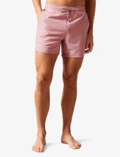 Ted Baker Hiltree Logo-embossed Woven Swim Shorts -Metro Style Shop R04081081 PINK ALT02