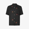 AllSaints Eivissa Floral-print Camp-collar Woven Shirt -Metro Style Shop R04081362 JETBLACK M