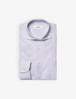 ETON Business Micro-dot Slim-fit Stretch-jersey Shirt -Metro Style Shop R04082117 LIGHTPURPLE ALT05