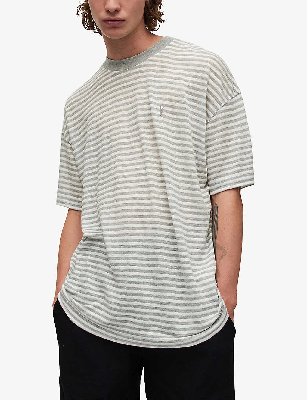 AllSaints Alva Stripe-print Relaxed-fit Linen-blend T-shirt 5 AllSaints Alva Stripe-print Relaxed-fit Linen-blend T-shirt - Image 3