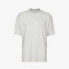 AllSaints Alva Stripe-print Relaxed-fit Linen-blend T-shirt -Metro Style Shop R04086671 GREYMARLCHLK M