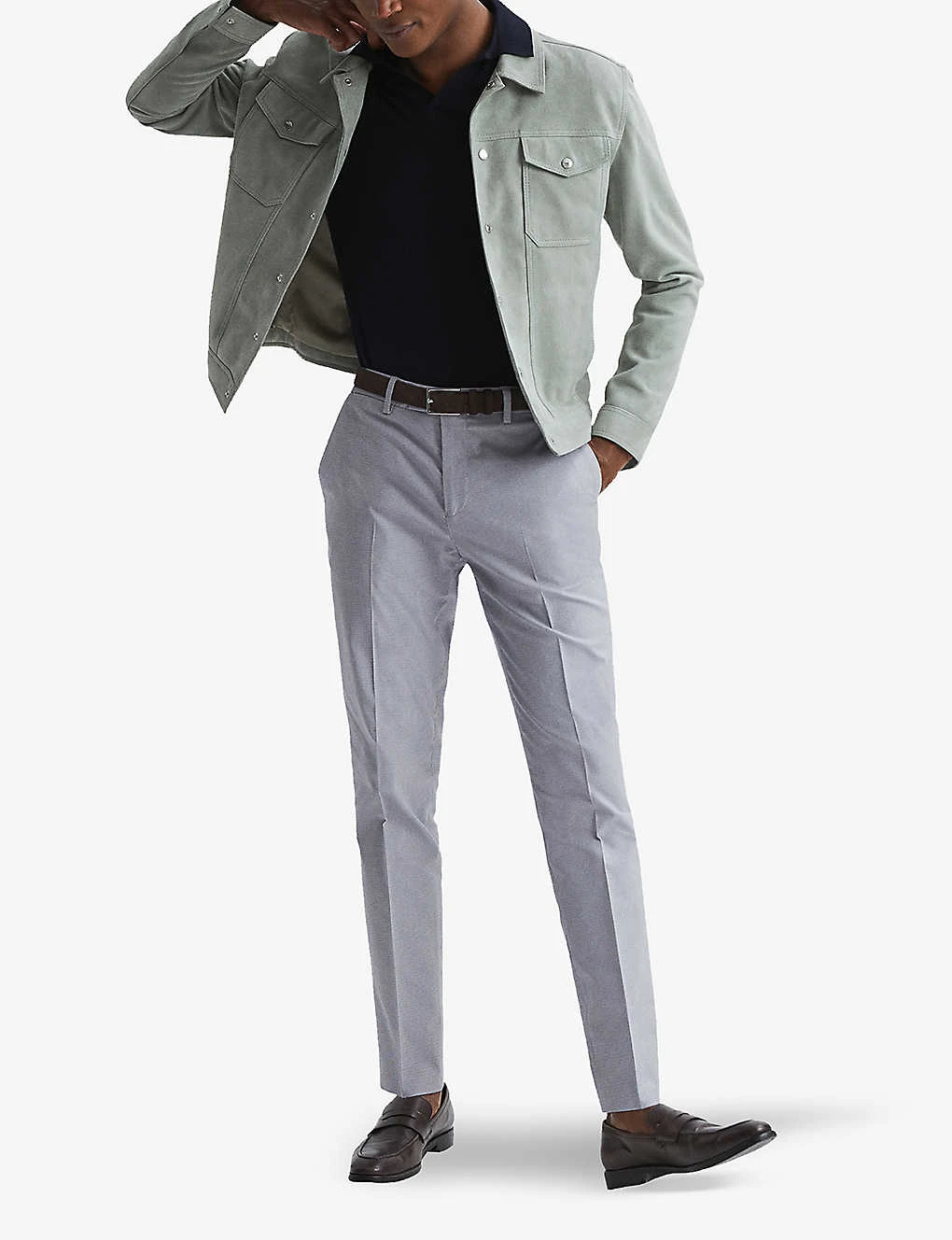 Reiss Pause Straight-leg Mid-rise Stretch Cotton-blend Trousers 4 Reiss Pause Straight-leg Mid-rise Stretch Cotton-blend Trousers - Image 2