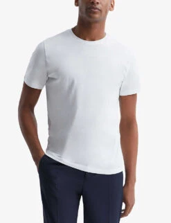 Reiss Bless Crewneck Cotton-jersey T-shirt -Metro Style Shop R04087041 WHITE ALT02