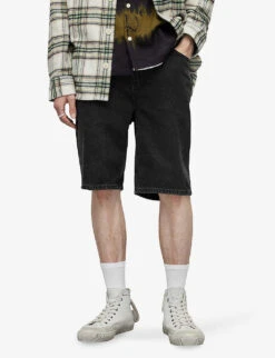 AllSaints Alva Relaxed-fit Low-rise Denim Shorts -Metro Style Shop R04087389 WASHEDBLACK ALT02