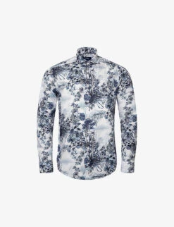 ETON Casual Graphic-print Regular-fit Cotton Shirt
