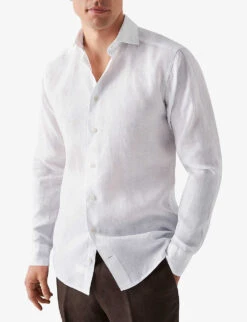 ETON Casual Spread-collar Linen Shirt -Metro Style Shop R04088482 WHITE ALT02