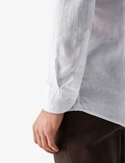 ETON Casual Spread-collar Linen Shirt -Metro Style Shop R04088482 WHITE ALT05