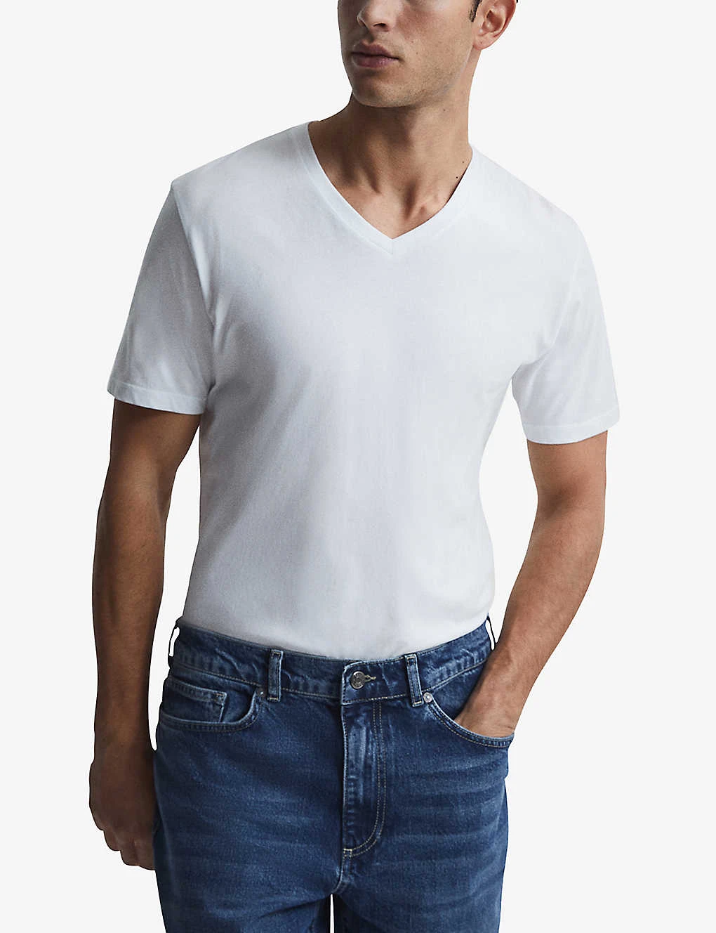 Reiss Dayton V-neck Cotton-jersey T-shirt 5 Reiss Dayton V-neck Cotton-jersey T-shirt - Image 3