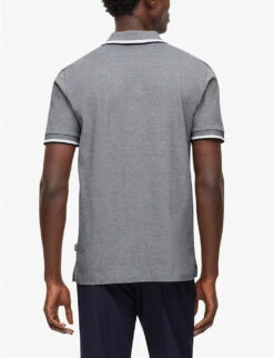 Boss Logo-embroidered Regular-fit Cotton-piqué Polo Shirt -Metro Style Shop R04093176 DARKBLUE ALT03