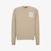 Hugo Leisure Logo-print Cotton-jersey Sweatshirt -Metro Style Shop R04093201 LIGHTBEIGE M