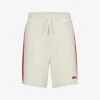 Hugo Logo-print Striped-trim Cotton-terry Shorts -Metro Style Shop R04093679 OPENWHITE M