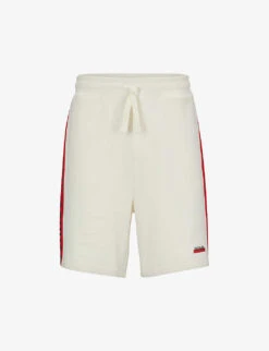 Hugo Logo-print Striped-trim Cotton-terry Shorts