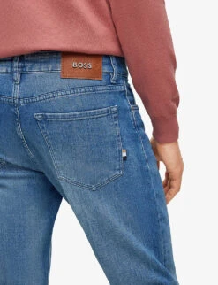 Boss Regular-fit Straight-leg Stretch-denim Jeans -Metro Style Shop R04093704 TURQUOISEAQUA ALT04