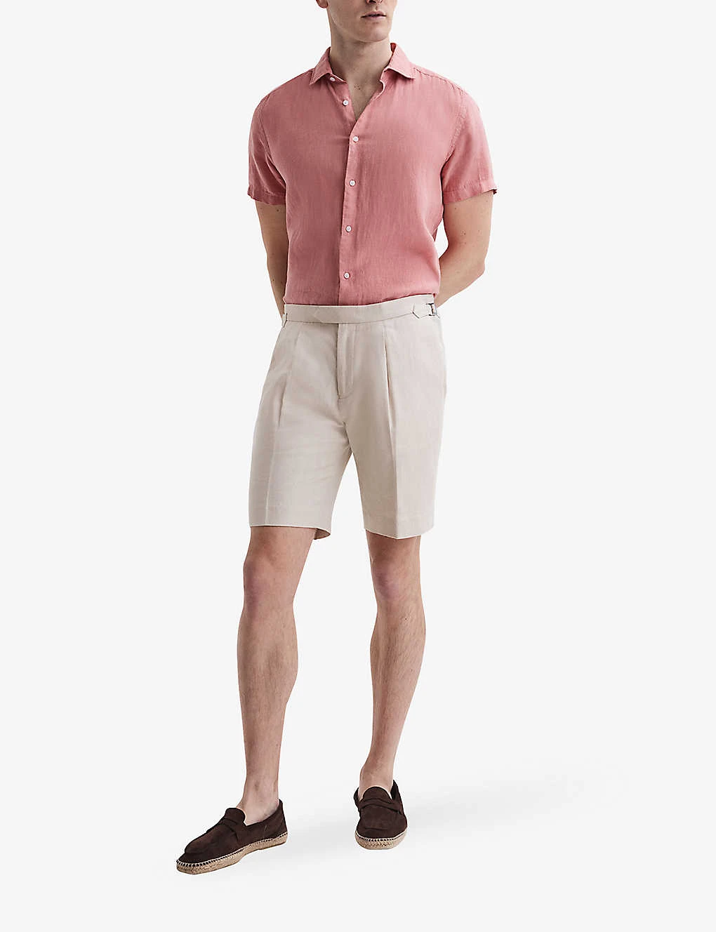 Reiss Path Side-adjuster Regular-fit Cotton-linen Blend Shorts 4 Reiss Path Side-adjuster Regular-fit Cotton-linen Blend Shorts - Image 2