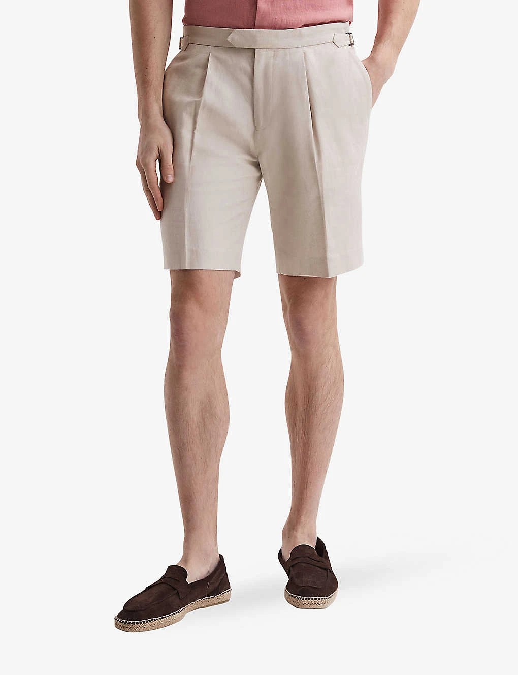 Reiss Path Side-adjuster Regular-fit Cotton-linen Blend Shorts 5 Reiss Path Side-adjuster Regular-fit Cotton-linen Blend Shorts - Image 3